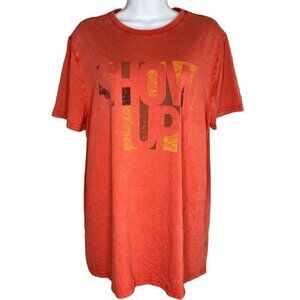 Black History Month Shirt Top Men's‎ XXL 2XL Orange Red Show Up Graphic Crew NEW